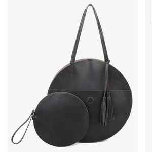 Remi and Reid purse vegan black leather circle